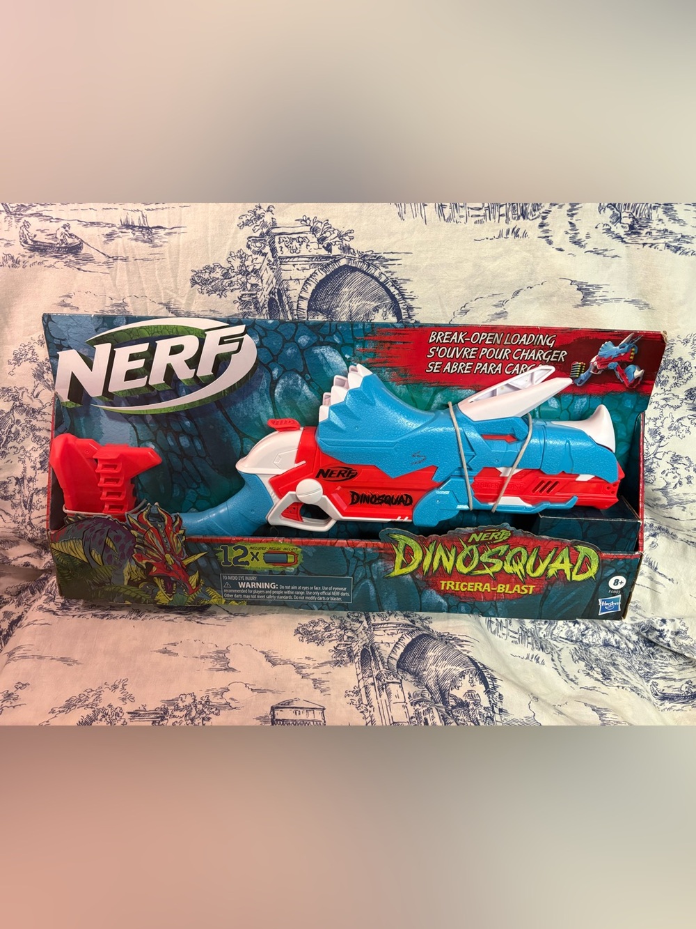Nerf DinoSquad Tricera-blast Blaster Break-Open 3-Dart Loading 12 Nerf Darts NEW